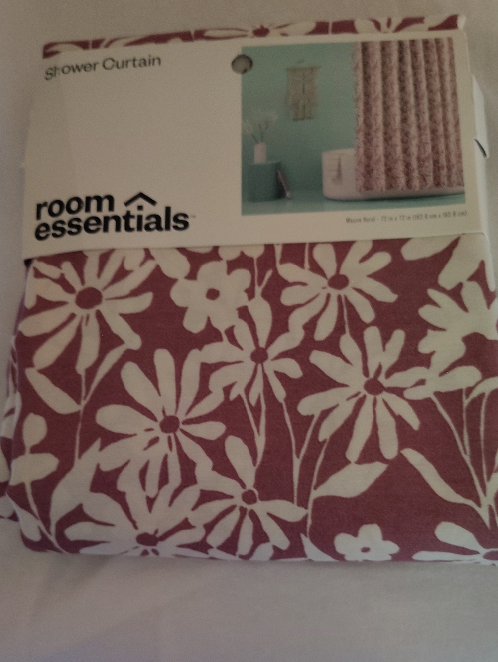 Room Essentials Mauve Floral Shower Curtain